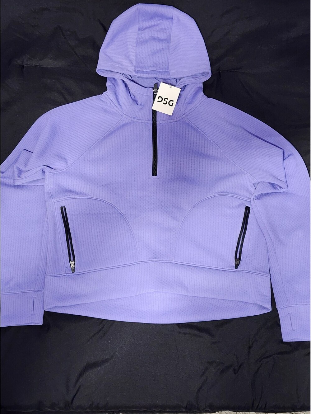 DSG Sport Fleece Women's 1/4 Zip Purple Hoodie Pullover M Long Sleeve Pockets